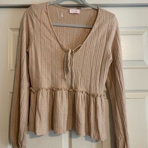 Pink Lily Peplum Top